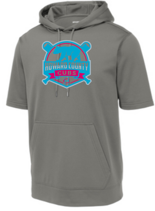 YOUTH PINK & BABY BLUE LOGO Sport-Tek ® Sport-Wick ® Fleece Short Sleeve Hooded Pullover
