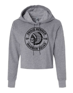 Next Level Apparel® Women's Laguna Sueded Raw Edge Crop Hoodie Warriors Spirit Logo