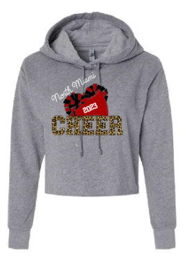 Next Level Apparel® Women's Laguna Sueded Raw Edge Crop Hoodie Cheer Logos