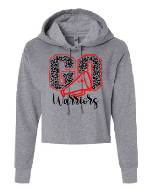 Next Level Apparel® Women's Laguna Sueded Raw Edge Crop Hoodie Cheer Logos