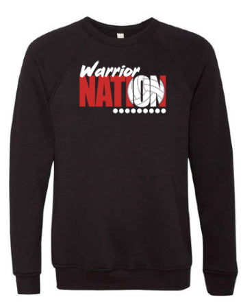BELLA + CANVAS - Sponge Fleece Raglan Crewneck Sweatshirt WARRIOR NATION SPORTS LOGO