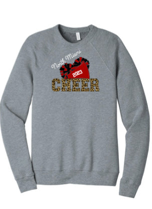 BELLA + CANVAS - Sponge Fleece Raglan Crewneck Sweatshirt CHEER LOGOS