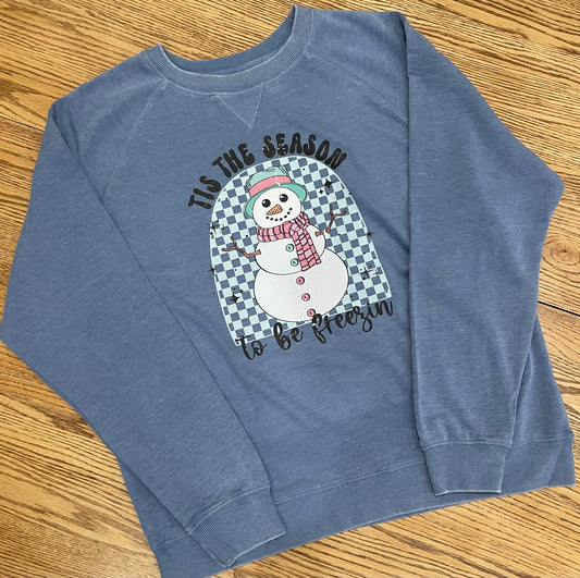 Tis the Season to be Freezin Vintage Fleece Crew
