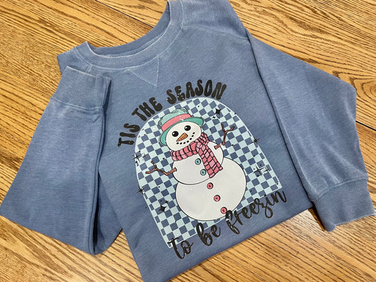 Tis the Season to be Freezin Vintage Fleece Crew