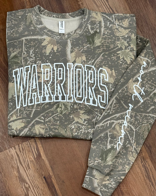WARRIORS Deadwood Camo Independent Trading Co. Unisex Heavyweight Crewneck Sweatshirt