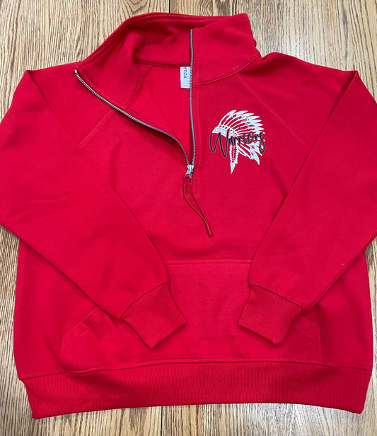 Warrior Headdress Left Chest Enza® Ladies Boxy Half Zip Fleece