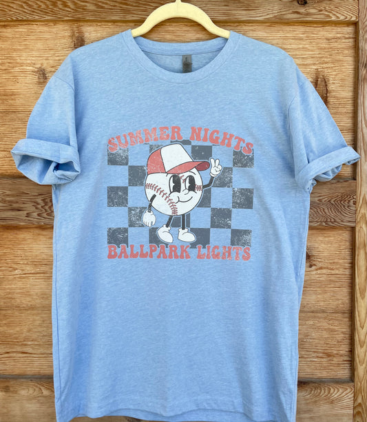 Retro Summer Nights Ballpark Lights Next Level Apparel® Unisex CVC Tee