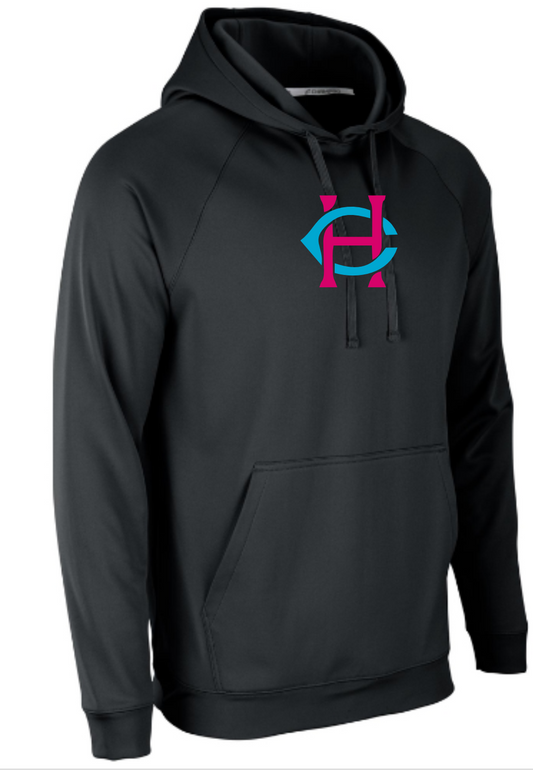 YOUTH PINK & BABY BLUE LOGO CHAMPRO DRY FIT HOODIE