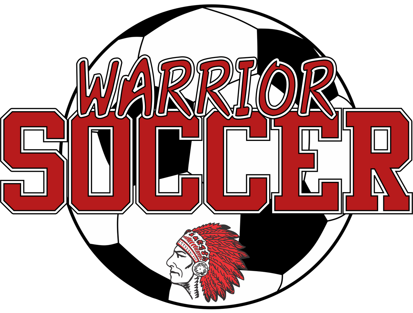 Warrior Soccer Ball Behind Gildan - Heavy Blend™ Crewneck Sweatshirt