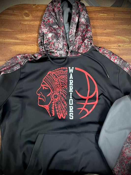 Warrior Basketball Red/Black Hoodie