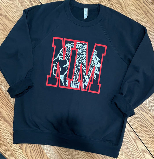 NM Warrior Bella Canvas Fleece Crew Raglan Sweatshirt