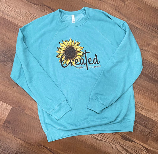 Created with a Purpose Bella Canvas Fleece Crew Raglan Sweatshirt