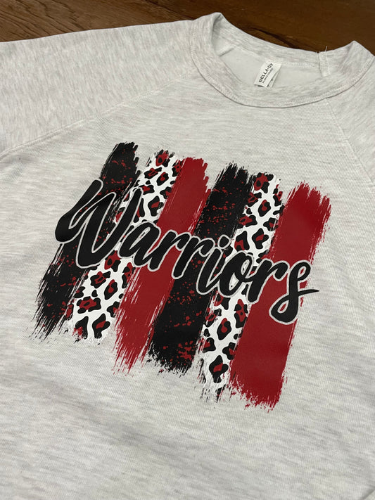 Warrior Brush Strokes Bella Canvas Fleece Crew Raglan Sweatshirt