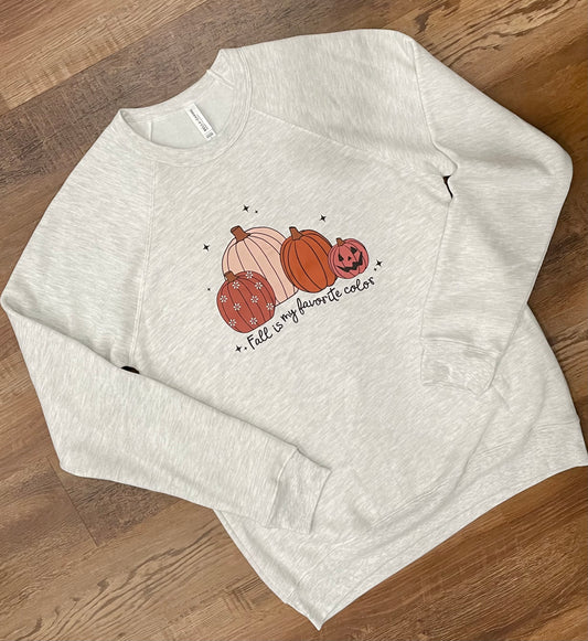 Fall is my Favorite Color Bella Canvas Fleece Crew Raglan Sweatshirt