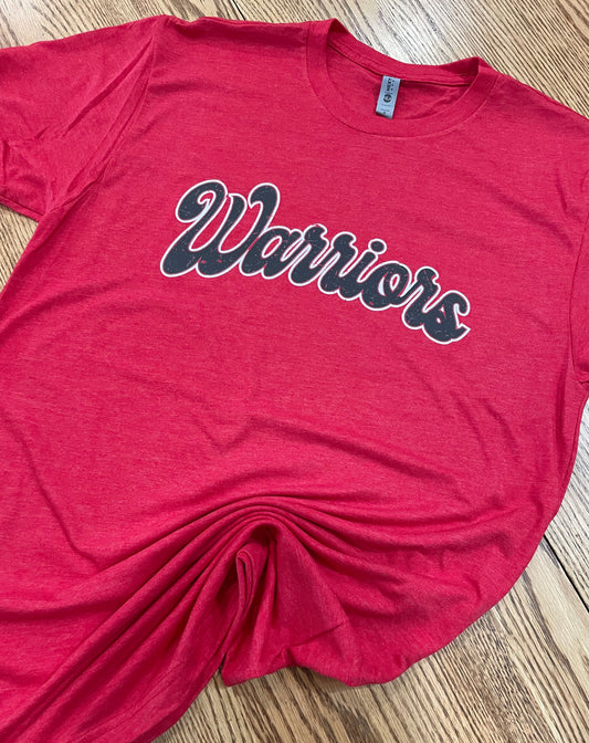 Warriors Cursive Red Next Level Apparel® Unisex CVC Tee