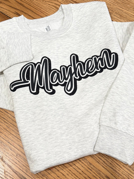 Mayhem GLITTER Outline Lane Seven® Premium Crewneck Sweatshirt