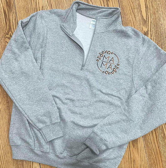 Leopard MAMA Port & Company ® Core Fleece 1/4-Zip Pullover Sweatshirt