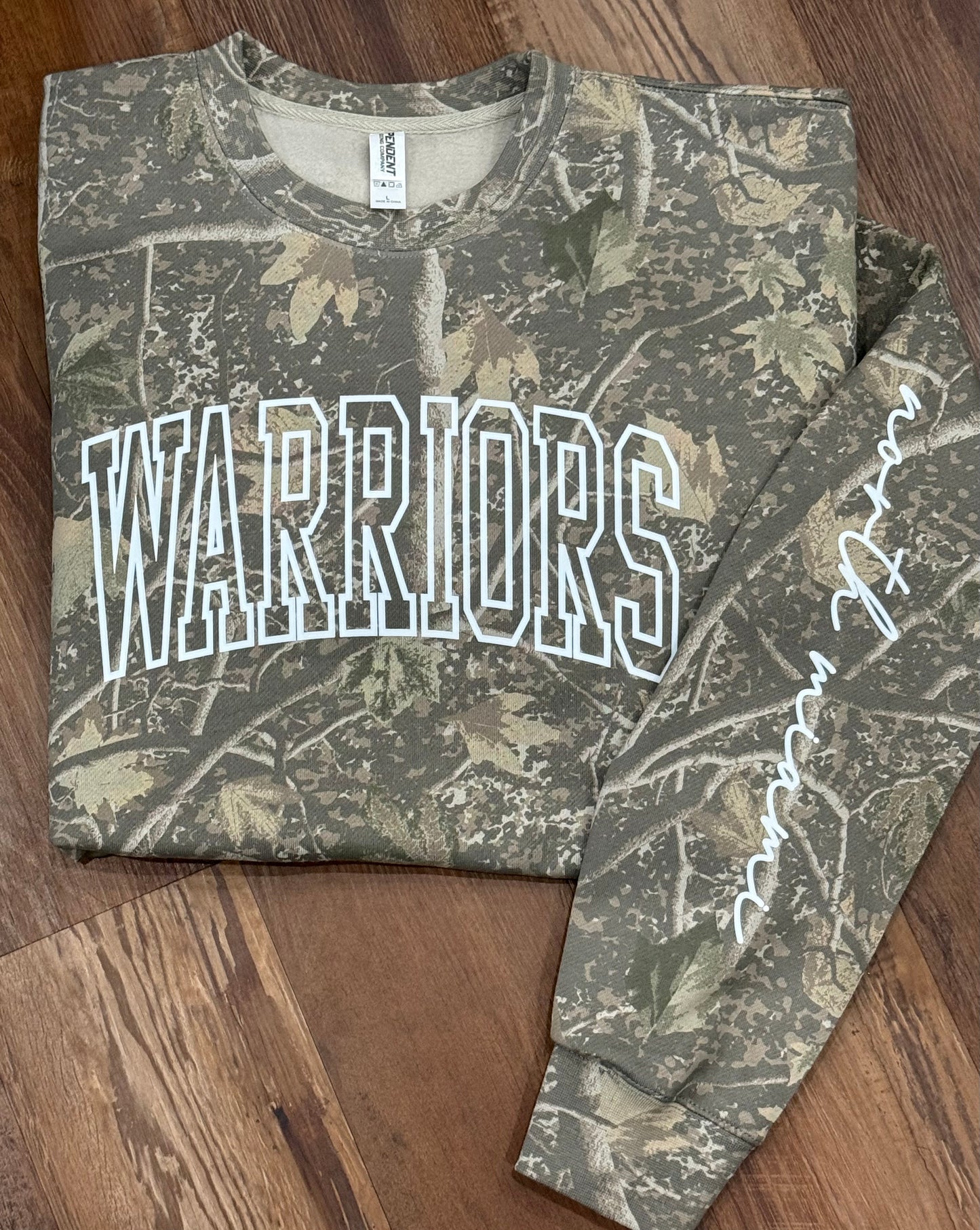 WARRIORS Deadwood Camo Independent Trading Co. Unisex Heavyweight Crewneck Sweatshirt
