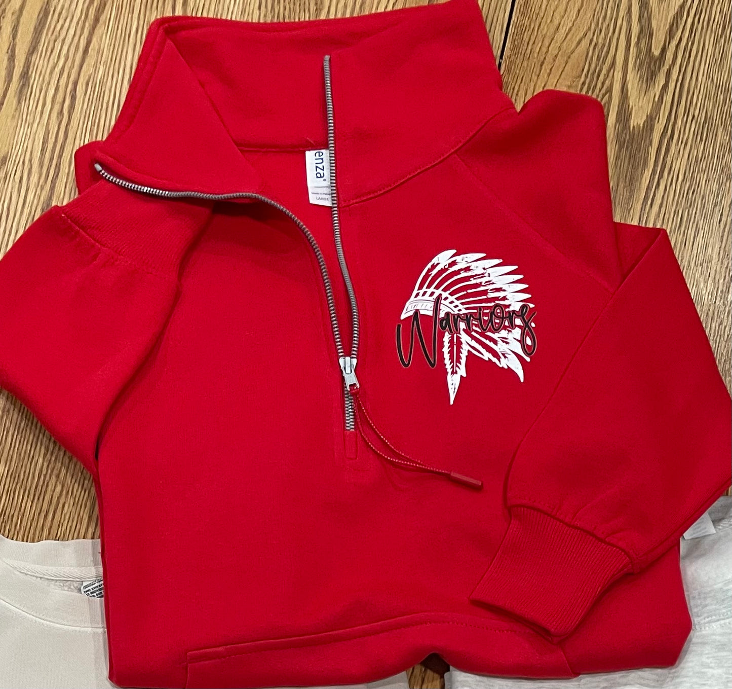 Warrior Headdress Left Chest Enza® Ladies Boxy Half Zip Fleece