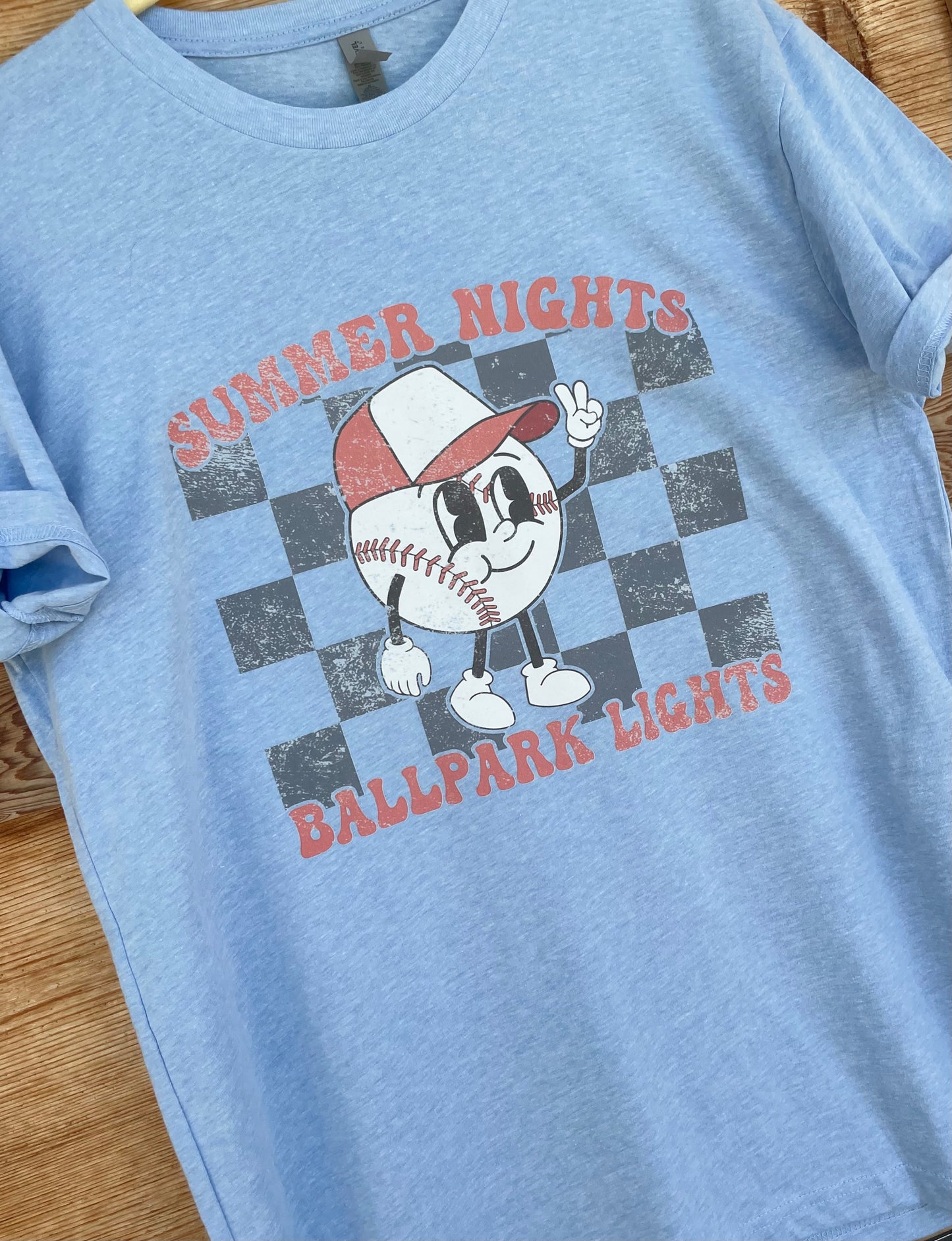 Retro Summer Nights Ballpark Lights Next Level Apparel® Unisex CVC Tee