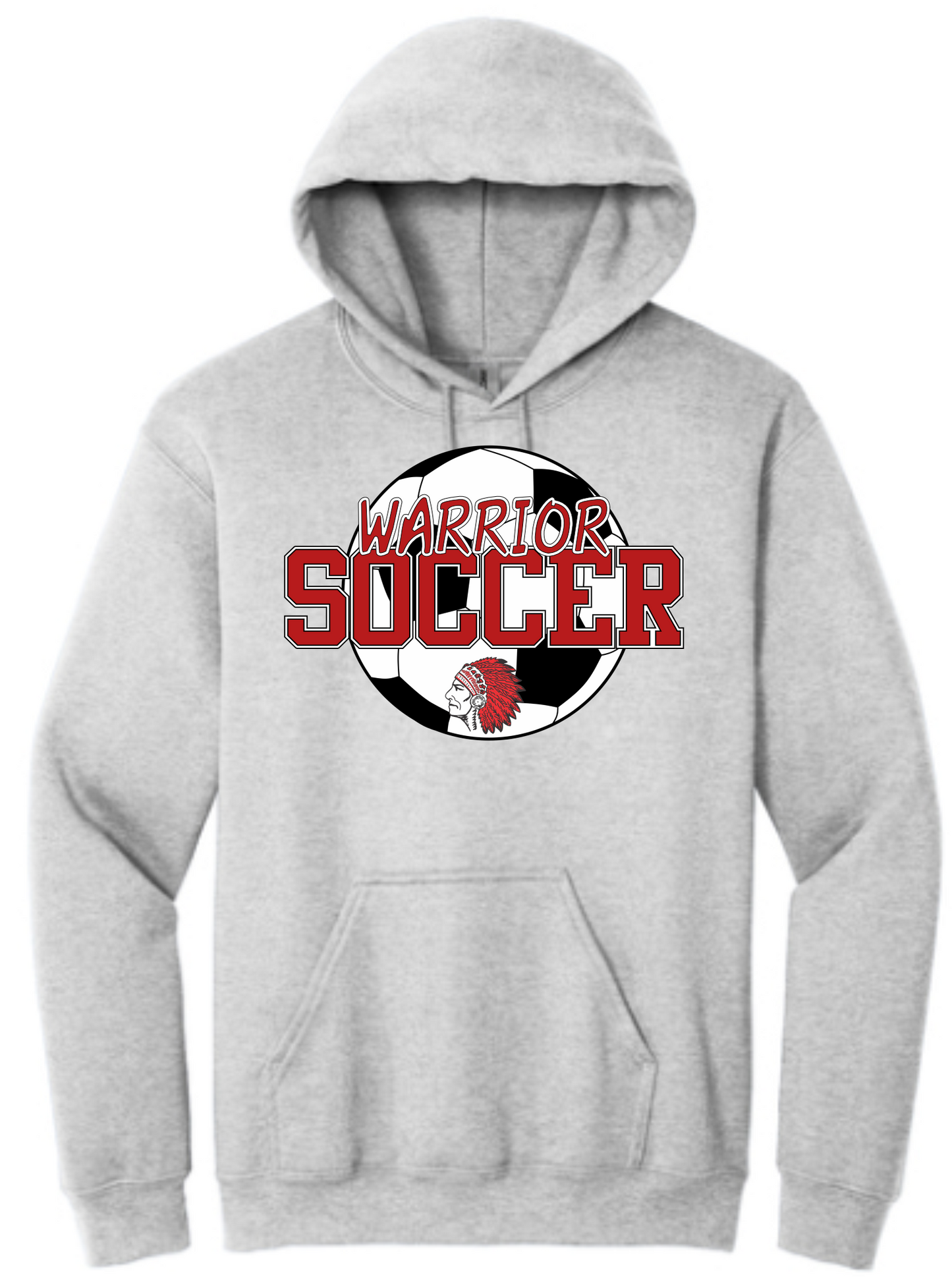 Warrior Soccer Ball Behind Gildan - Heavy Blend™ Hooded Sweatshirt