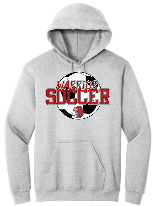 Warrior Soccer Ball Behind Gildan - Heavy Blend™ Hooded Sweatshirt