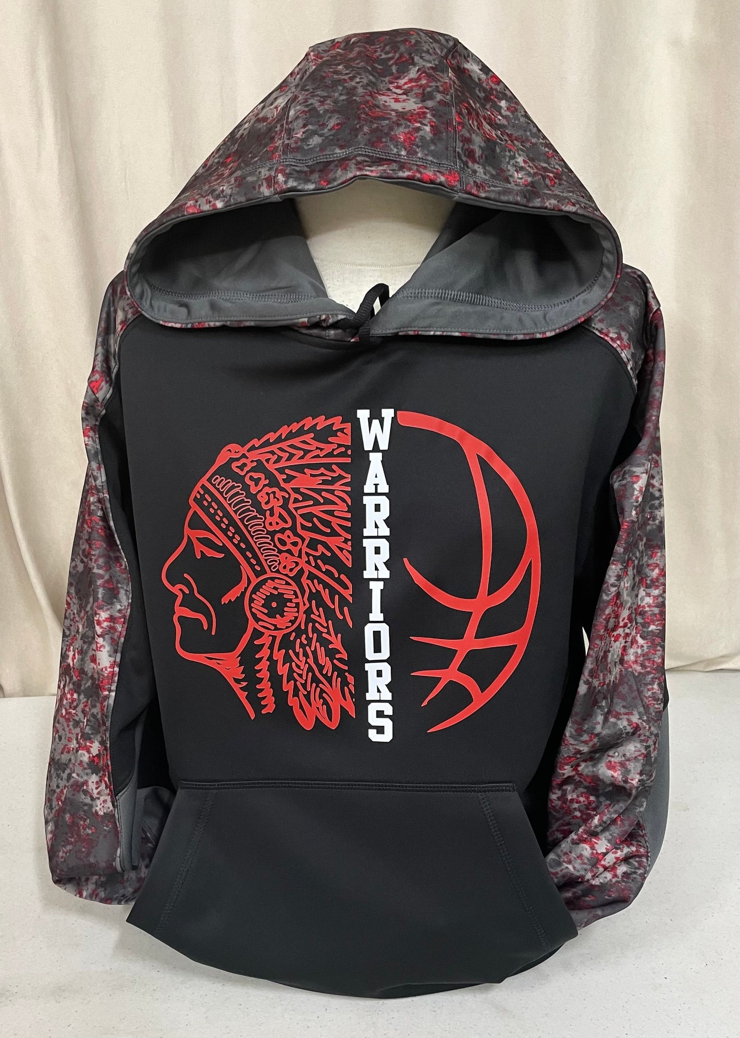 Warrior Basketball Red/Black Hoodie